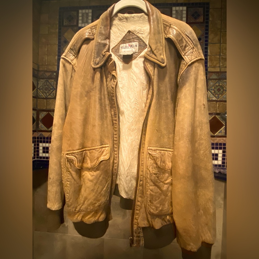 Vintage leather motorcycle jacket, M